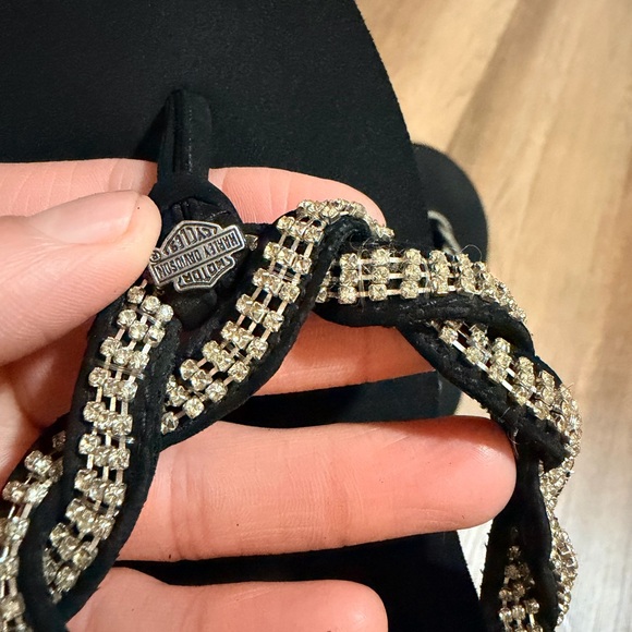 Harley-Davidson Women's Daphne Motorcycle Flip-Flop
Black rhinestones wedge 9 - Picture 8 of 12